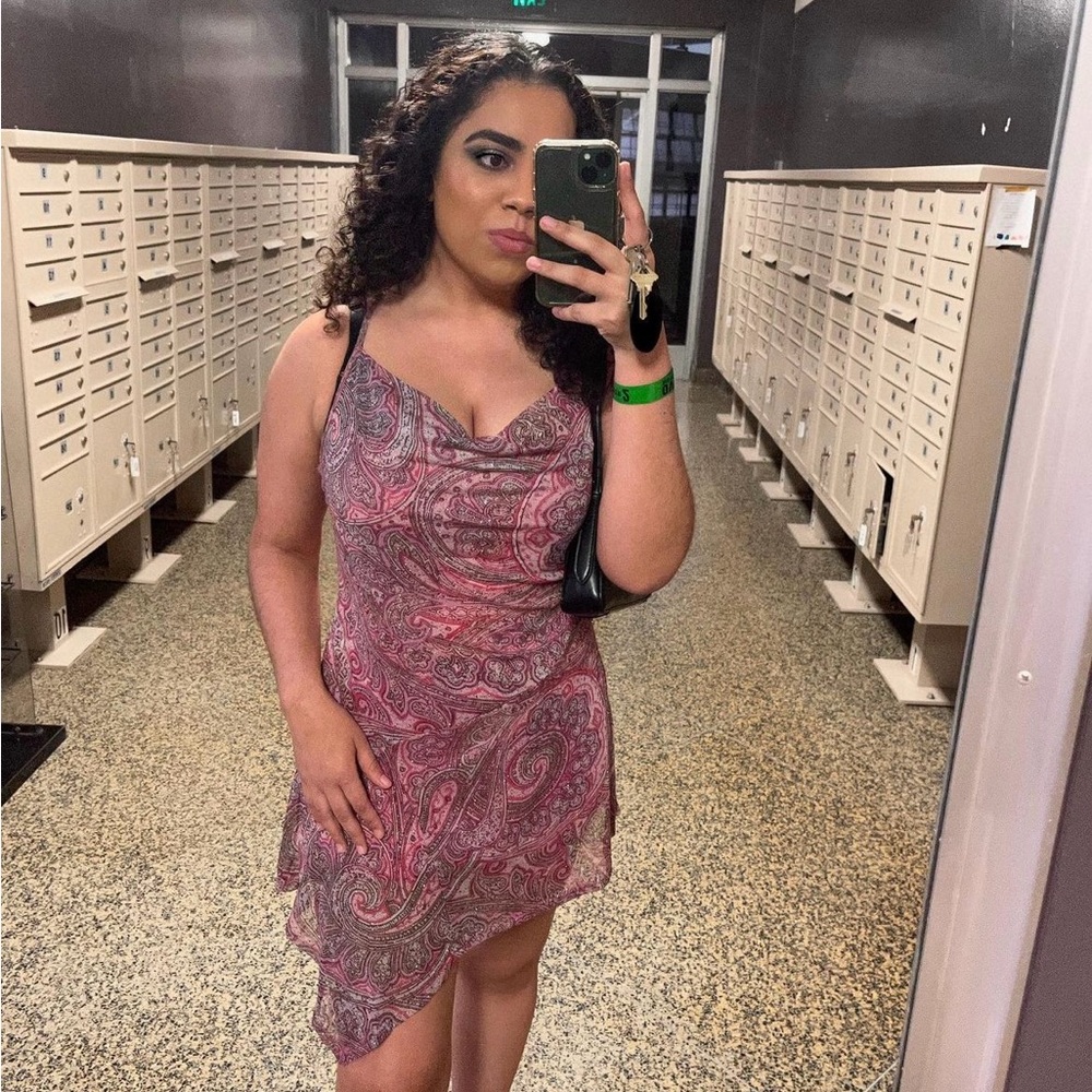 Urban Outfitters asymmetrical paisley mini dress